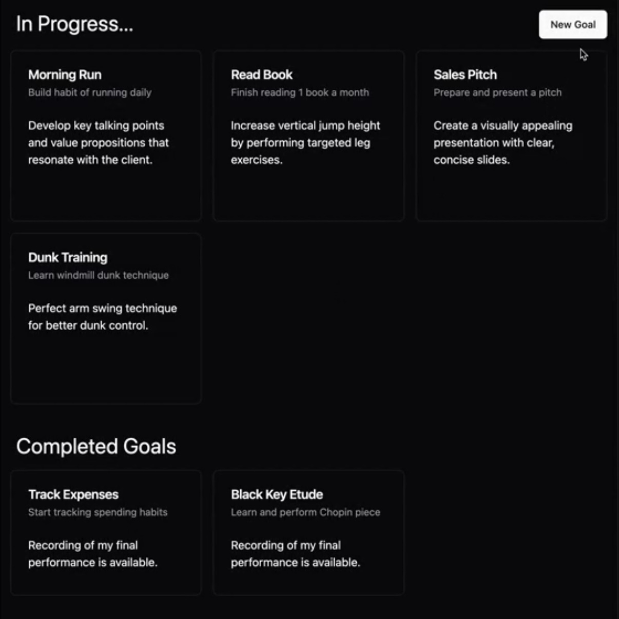 My Little Goal product analytics